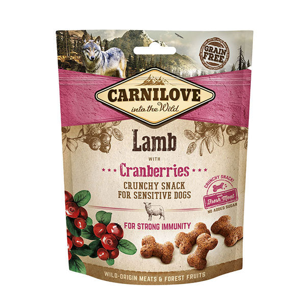 CARNILOVE DOG CRUNCHY SNACK AGNELLO CON MIRTILLI 200 GR