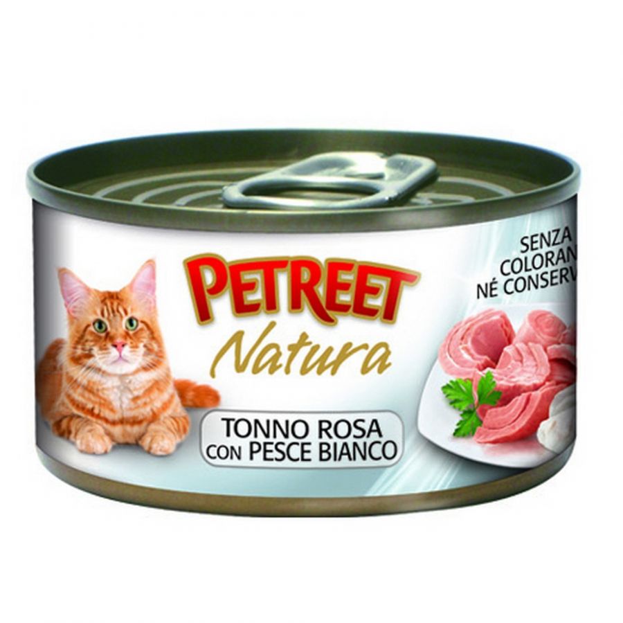 PETREET NATURA TONNO ROSA CON PESCE BIANCO 70GR