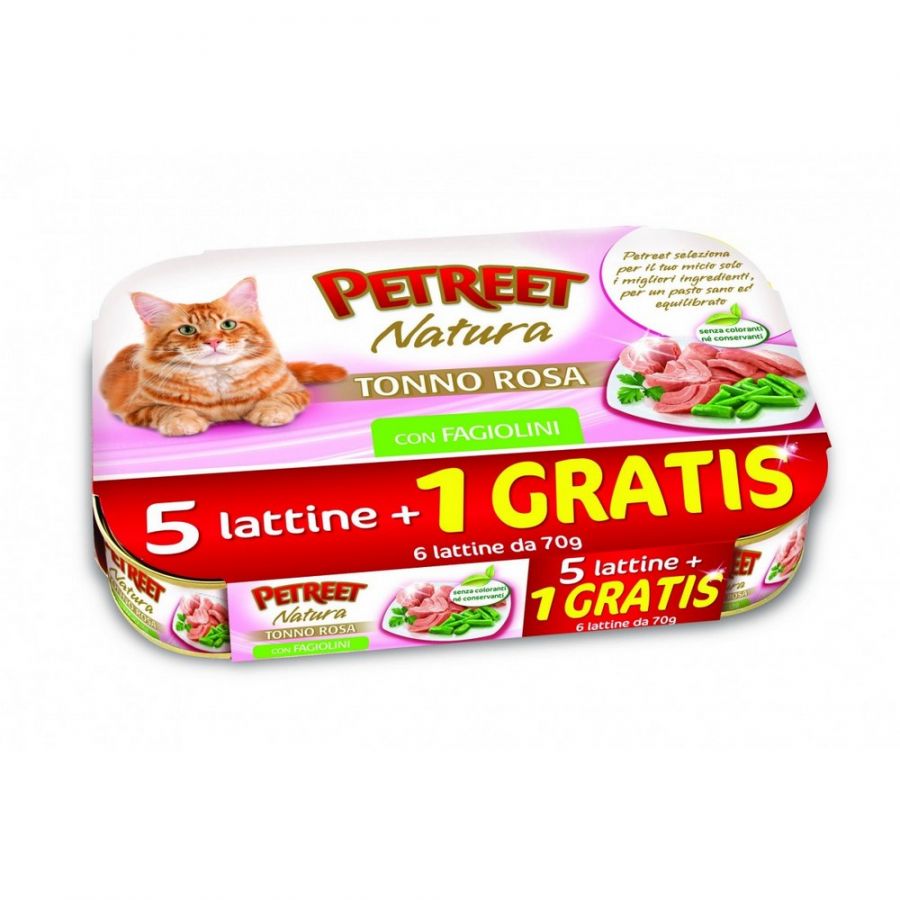 PETREET NATURA TONNO ROSA CON FAGIOLINI MULTIPACK 5+1 GRATIS