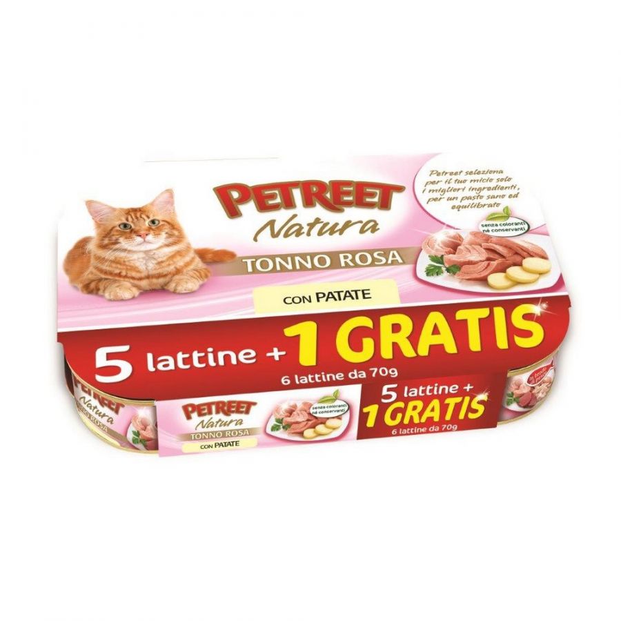 PETREET NATURA TONNO ROSA CON PATATE MULTIPACK 5+1 GRATIS