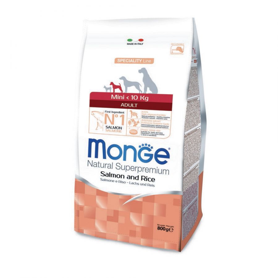 MONGE MINI ADULT 800 GR SALMONE