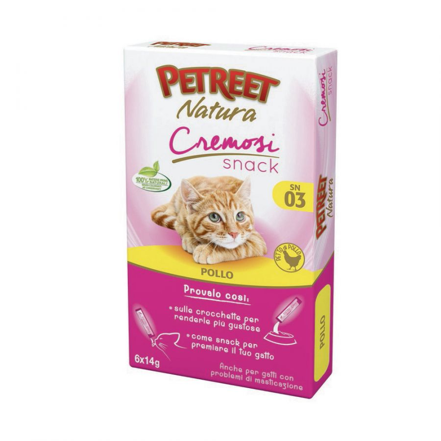 PETREET SNACK CREMOSI POLLO 6X14G