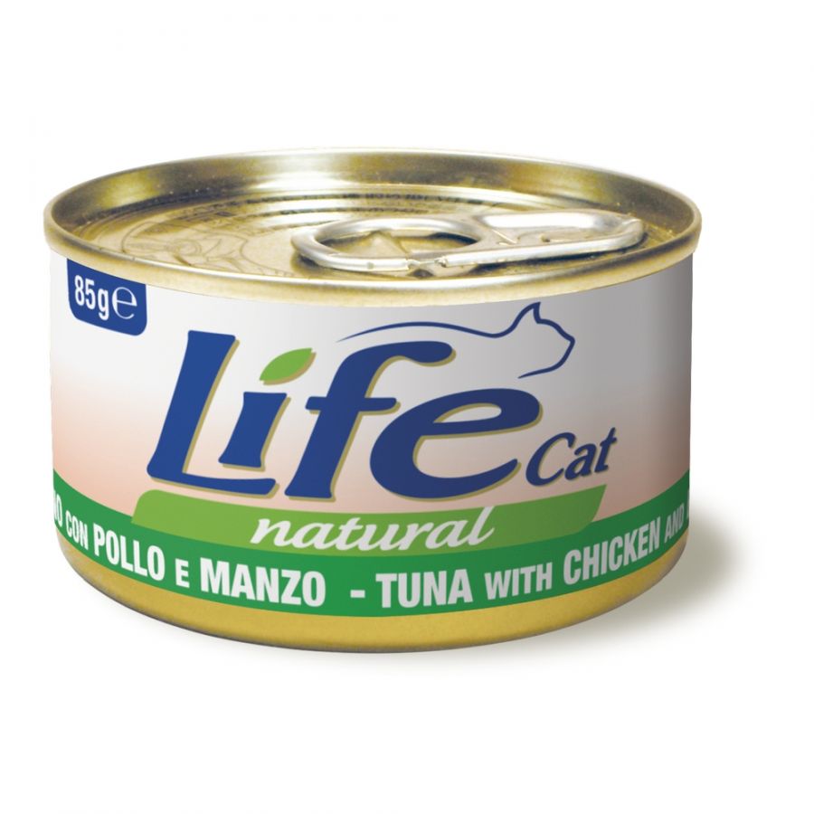 LIFE CAT NATURAL TONNO CON POLLO E MANZO 85 GR