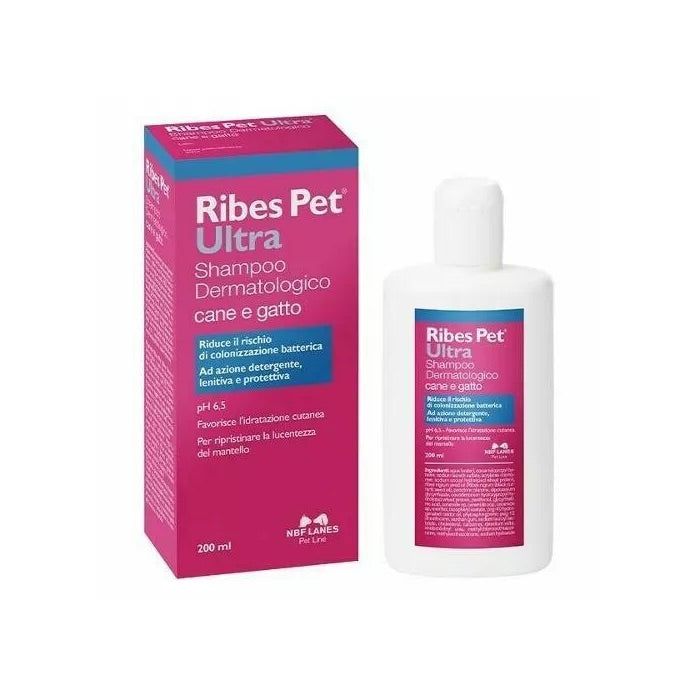 NBF RIBES PET SHAMPOO E BALSAMO ULTRA  DERMATOLOGICO 200 ML