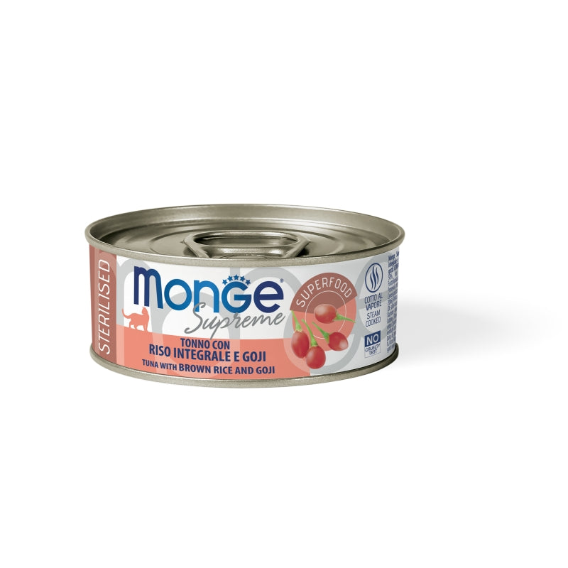 MONGE SUPREME STERILIZED TONNO RISO E GOJI 80 GR