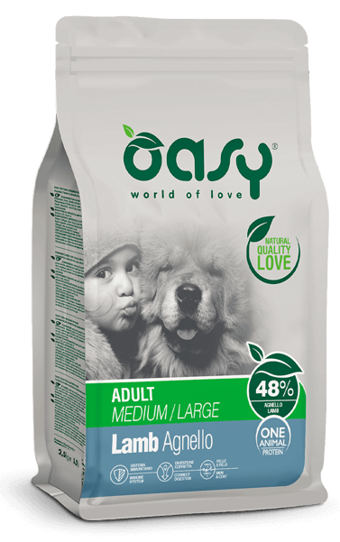 OASY CANE MONOPROTEICO MEDIUM/LARGE AGNELLO ADULT 12 KG