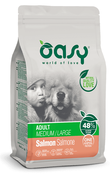 OASY CANE MONOPROTEICO MEDIUM/LARGE SALMONE ADULT 2,5 KG