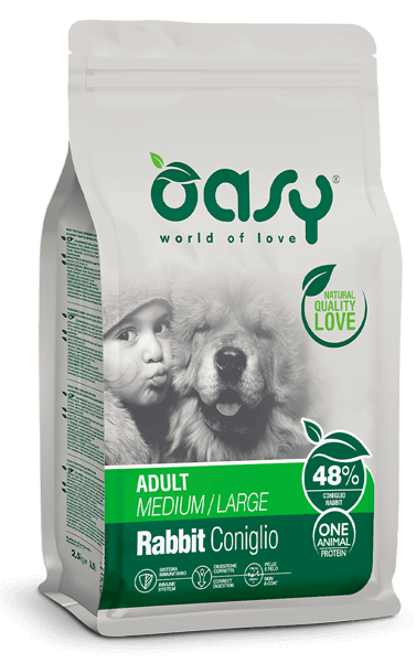 OASY CANE MONOPROTEICO MEDIUM/LARGE CONIGLIO ADULT 12 KG