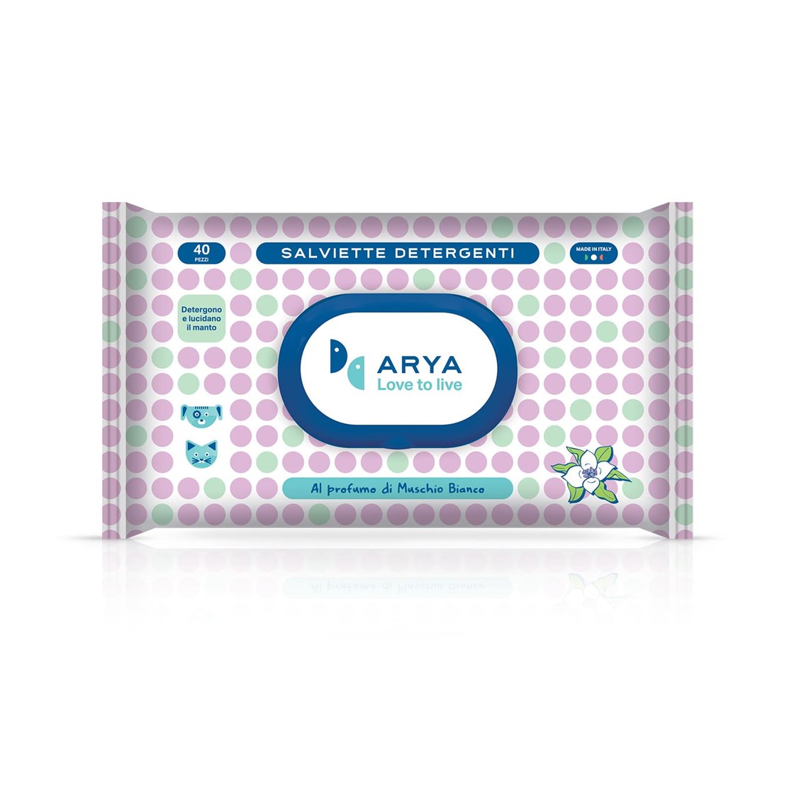 ARYA SALVIETTE DETERGENTI MUSCHIO BIANCO 40PZ