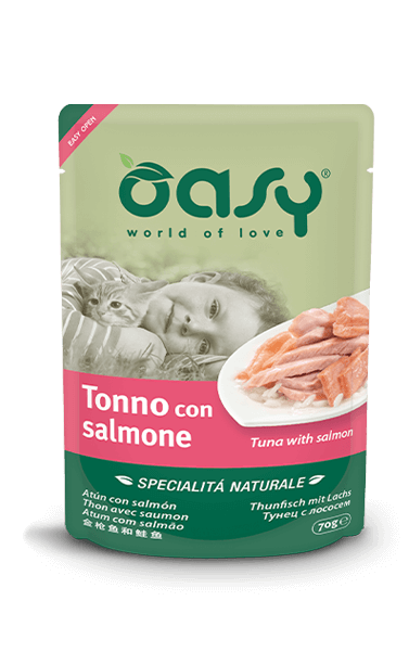 OASY BUSTINA NATURALE TONNO CON SALMONE 70 GR