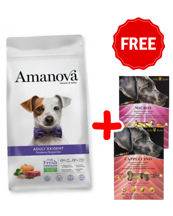 AMANOVA ADULT EXIGENT CERVO 10 KG NEW + OMAGGIO