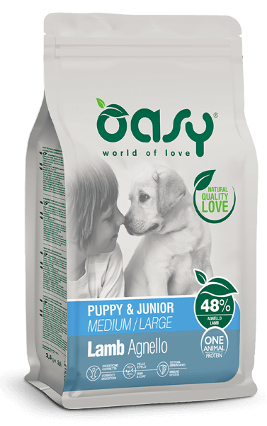 OASY CANE MONOPROTEICO MEDIUM/LARGE PUPPY AGNELLO 2,5 KG