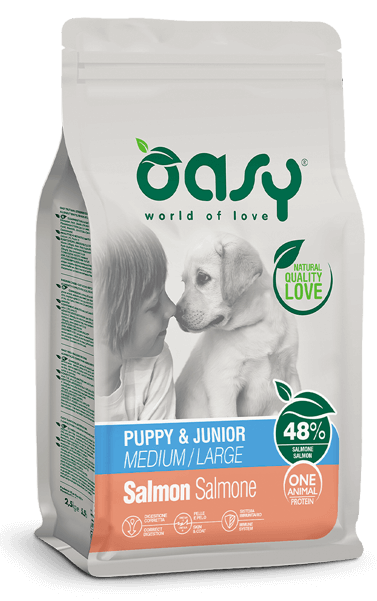 OASY CANE MONOPROTEICO MEDIUM/LARGE PUPPY SALMONE  2,5 KG