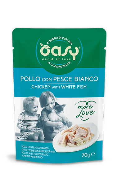 OASY IN BRODO DI COTTURA POLLO CON PESCE BIANCO 70 GR