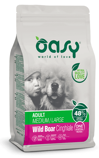 OASY CANE MONOPROTEICO MEDIUM/LARGE CINGHIALE ADULT 2,5 KG