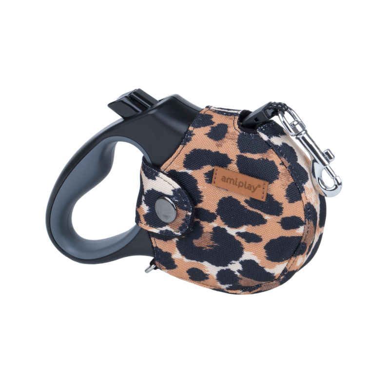 AMIPLAY GUINZAGLIO RETRAIBILE SAFARI LEOPARDATO