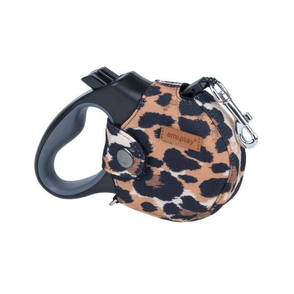 AMIPLAY GUINZAGLIO RETRAIBILE SAFARI LEOPARDATO