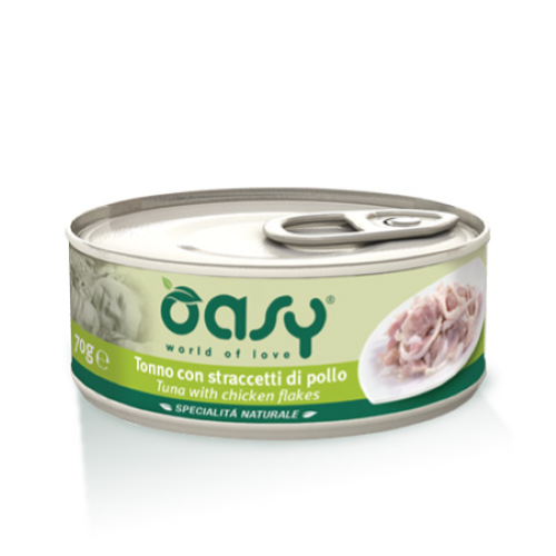 OASY NATURALE TONNO CON STRACCETTI DI POLLO 70GR