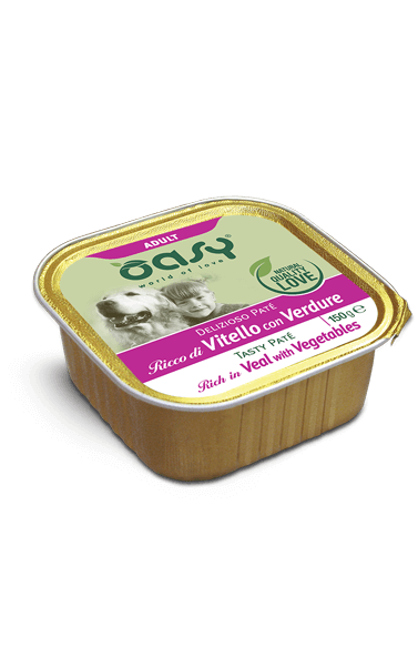 OASY PATE CANE ADULT VITELLO E VERDURE 150GR