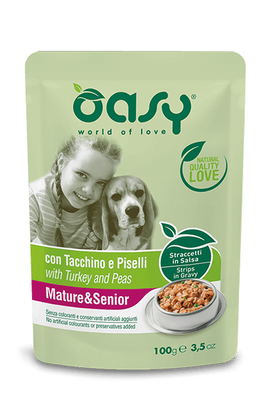 OASY STRACCETTI MATURE TACCHINO E PISELLI 100 GR