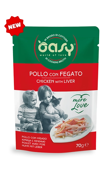 OASY IN BRODO DI COTTURA POLLO CON FEGATO 70 GR