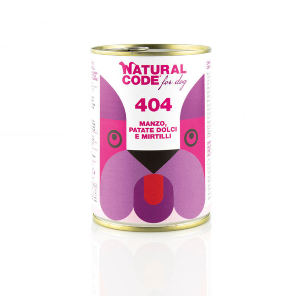 NATURAL CODE CANE 404 MANZO PATATE DOLCI E MIRTILLI 400 GR