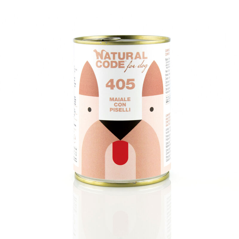 NATURAL CODE CANE 405 MAIALE CON PISELLI 400 GR