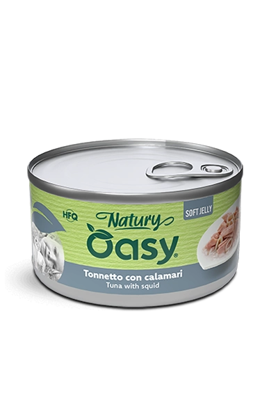 OASY NATURY GATTO SOFT JELLY TONNETTO CON CALAMARI 85 GR