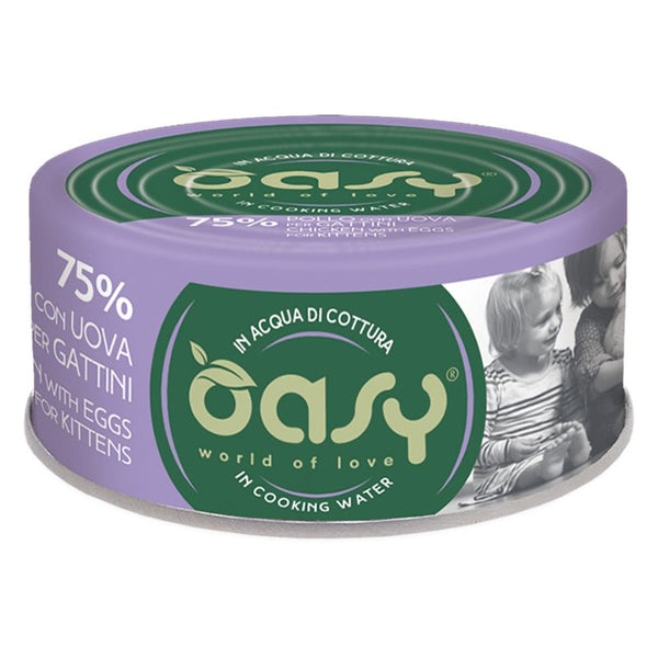 OASY NATURY BRODO COTTURA POLLO CON UOVA PER GATTINI 85 GR
