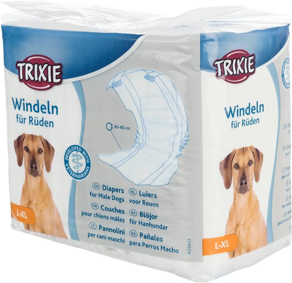 TRIXIE PANNOLINI FASCIA CANI MASCHI 12PZ. L–XL