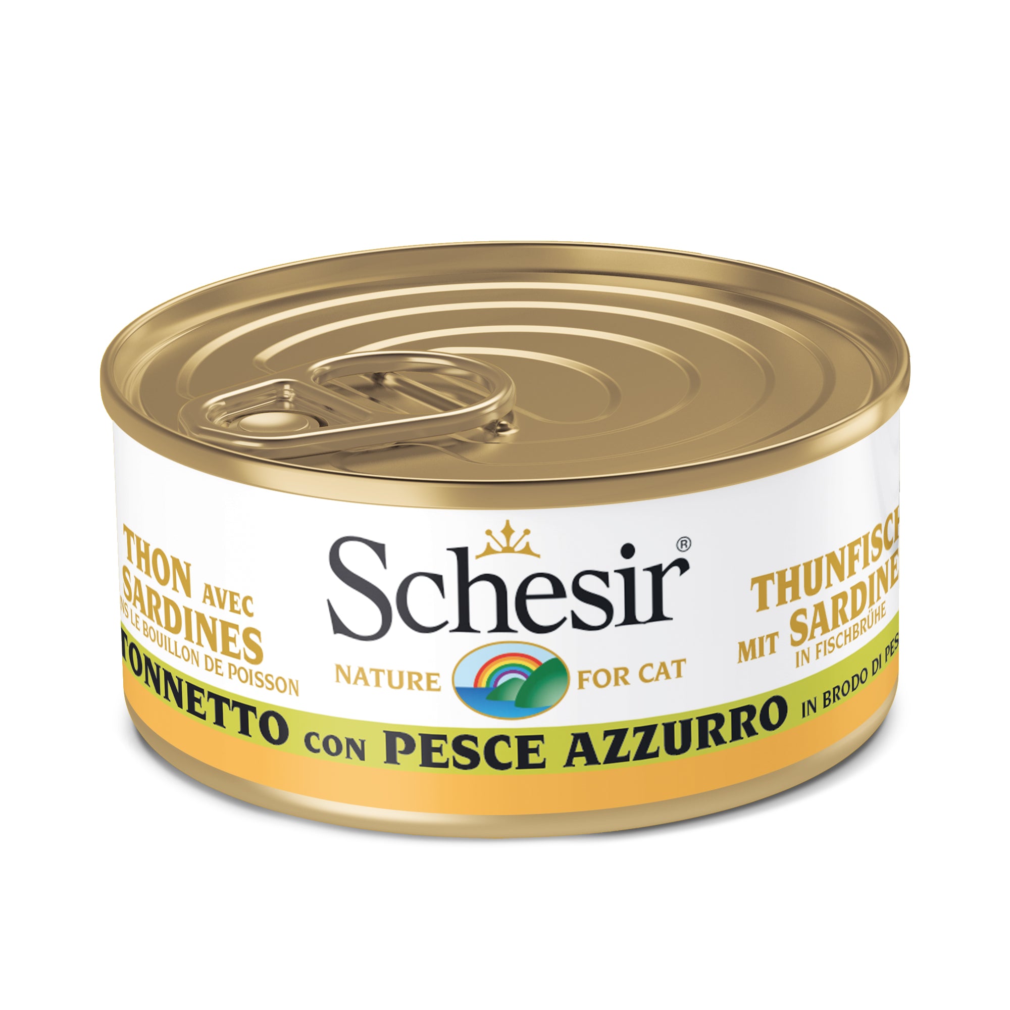 SCHESIR NATURE TONNO CON PESCE AZZURRO BRODO DI COTTURA 70 GR