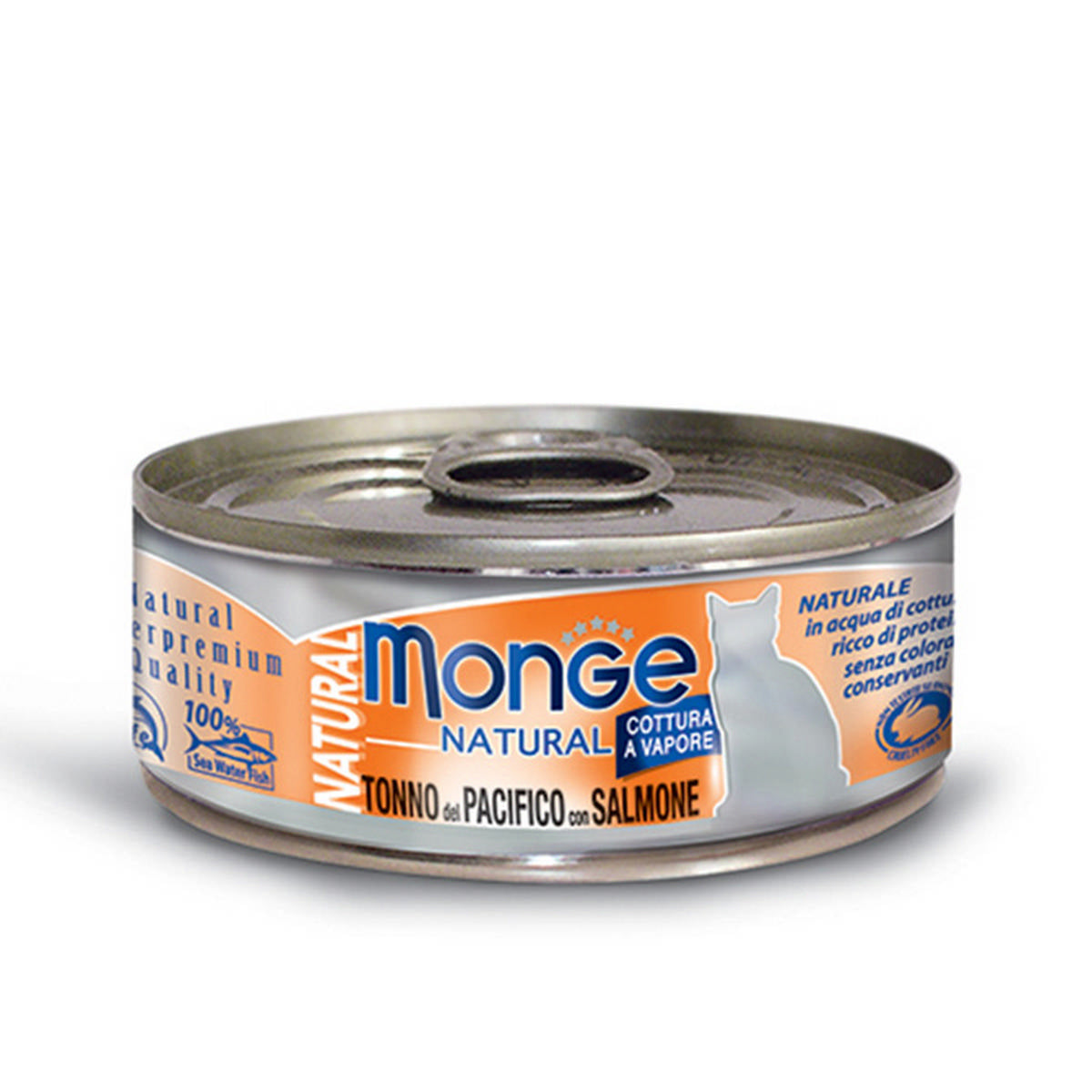 MONGE NATURAL TONNO DEL PACIFICO CON SALMONE 80 GR