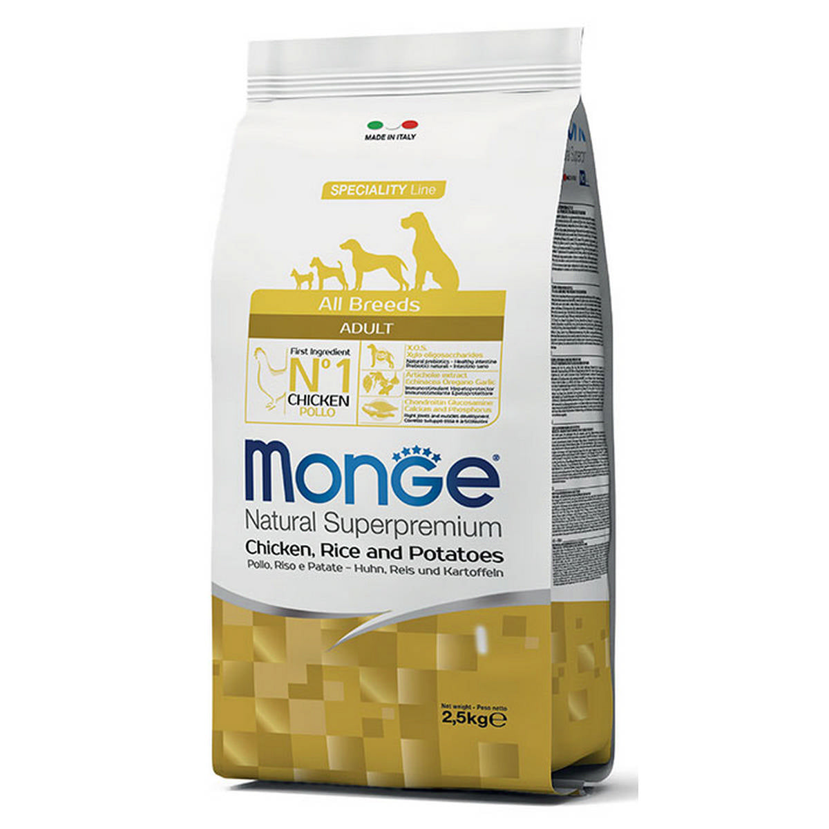 MONGE ALL BREED ADULT 2,5 KG POLLO E PATATE