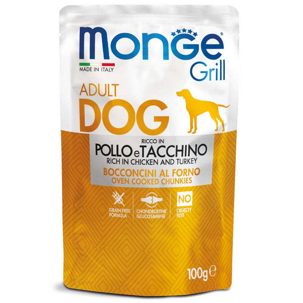 MONGE GRILL DOG POLLO E TACCHINO 100 GR