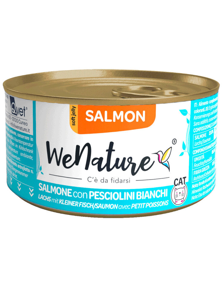 WENATURE CAT SALMONE E PESCIOLINI BIANCHI 85 GR