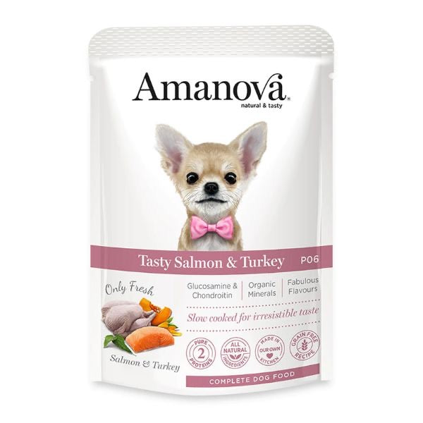 AMANOVA POUCH SALMONE E TACCHINO 100 GR