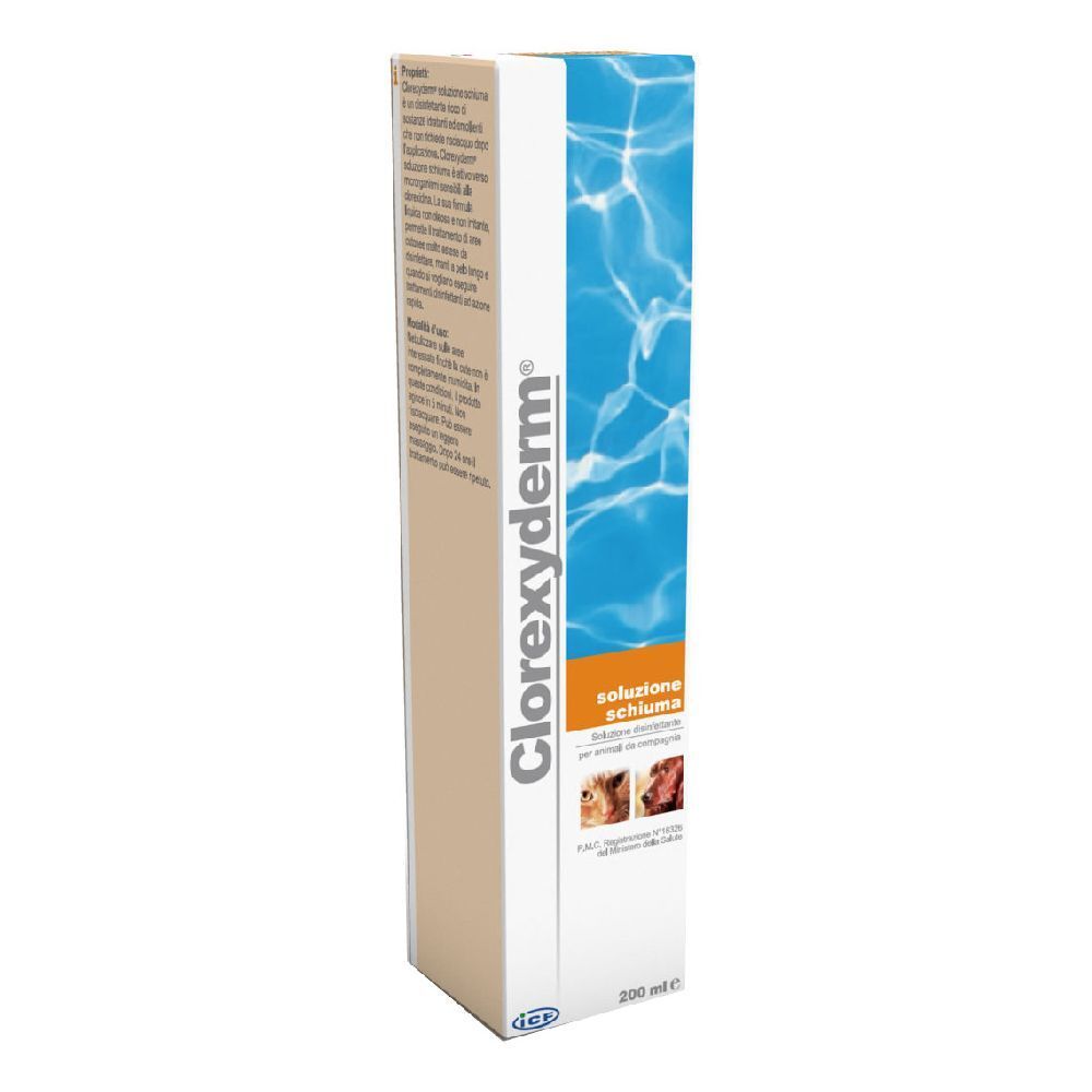 ICF CLOREXYDERM SOLUZIONE 4% DISINFETTANTE  PER CANI E GATTI 200 ML