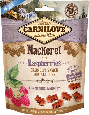 CARNILOVE DOG CRUNCHY SNACK SGOMBRO CON LAMPONI 200 GR