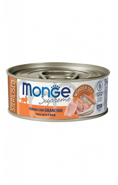 MONGE SUPREME STERILIZED TONNO E GRANCHIO 80 GR