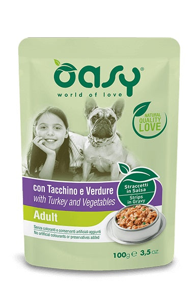 OASY STRACCETTI ADULTO TACCHINO E VERDURE 100 GR