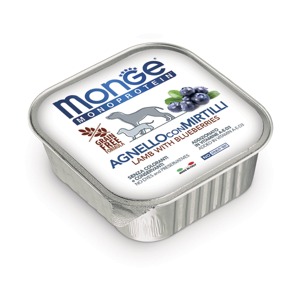 MONGE SOLO AGNELLO CON MIRTILLI 150 GR