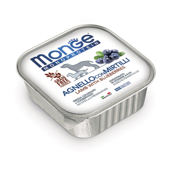MONGE SOLO AGNELLO CON MIRTILLI 150 GR