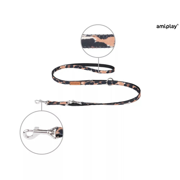 AMIPLAY GUINZAGLIO REGOLABILE 6in1 SAFARI LEOPARDATO