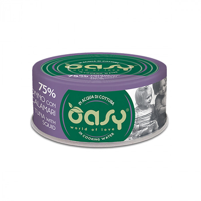 OASY IN ACQUA DI COTTURA TONNO CON CALAMARI 70 GR