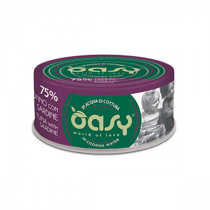 OASY IN ACQUA DI COTTURA TONNO CON SARDINE 70 GR