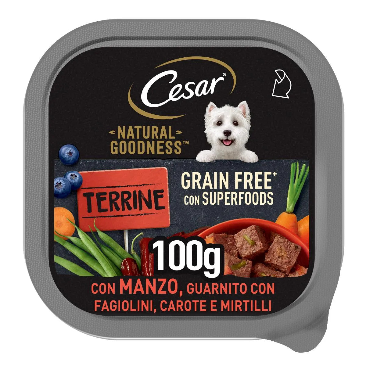 CESAR BIO TERRINE MANZO CAROTE E MIRTILLI 100 GR