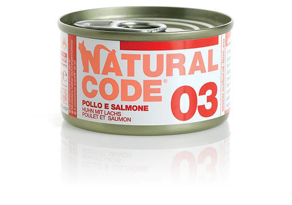 NATURAL CODE GATTO 03 SALMONE E POLLO 85 GR