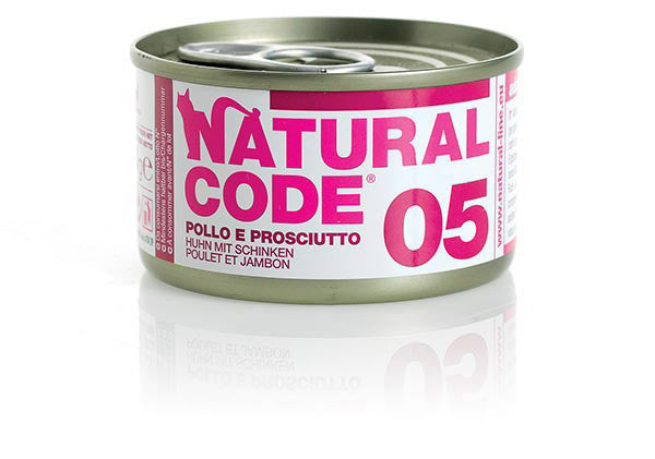 NATURAL CODE GATTO 05 POLLO E PROSCIUTTO 85 GR