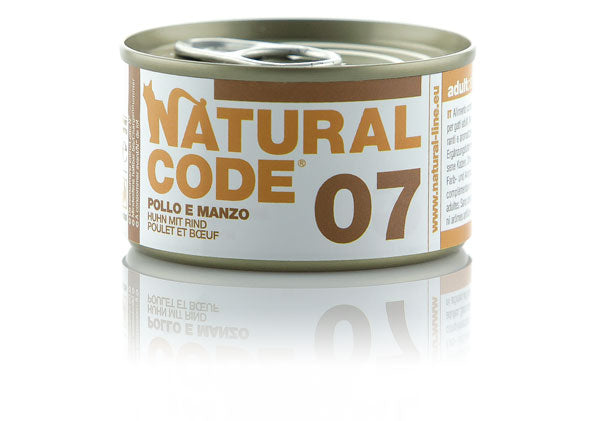 NATURAL CODE GATTO 07 POLLO CON MANZO 85 GR