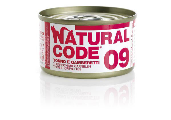 NATURAL CODE GATTO 09 TONNO E GAMBERETTI 85 GR